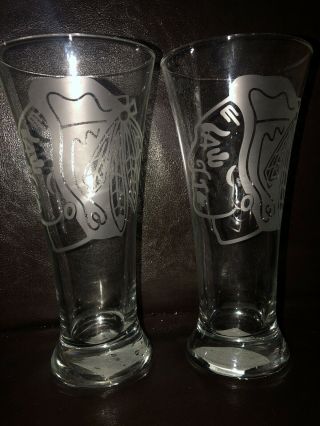 Chicago Blackhawks Pilsner Glass Beer Pair (2)