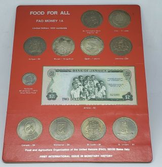 Vintage Food For All Fao Money 1a World Coin Set