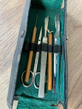 Antique Medical Surgical Pocket Set.  Or Dissection Kit.  Field Surgery Set.