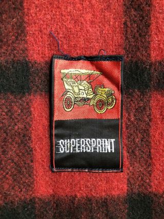 Supersprint Vintage Wool Car Throw Blanket With Fringe - Plaid Red And Black 2