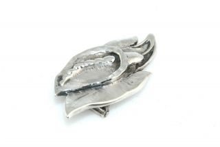 Peer Smed Sterling Silver Arts & Crafts Clip Pin Brooch Handwrought 1935 3