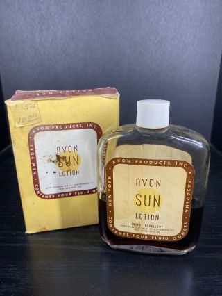 Avon Vintage Sun Lotion Insect Repellent 4oz Bottle -