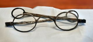 Late 18th Century Spectacles,  Made Of Iron With Large Round Loops At The End