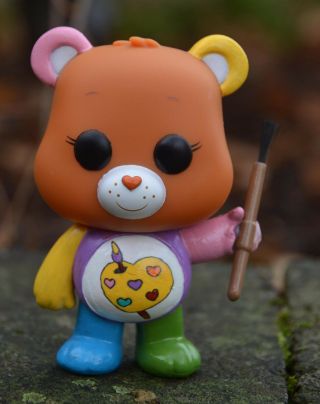 Custom Painted Actual Funko Pop Toy Figure Work Of Heart Artistic Care Bear