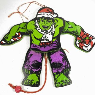 Vintage The Incredible Hulk Jointed Wood Christmas Ornament 1981 Marvel Comics