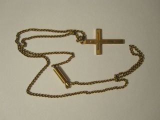 Vintage 16.  5 " 14k Gold Chain Necklace With Crucifix Cross 6.  5g