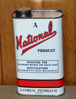 Rare Canadian National Petroleum 1 Imp.  Qt Outboard Motor Oil Can