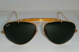 Vintage Authentic B&l Ray Ban Aviator Pilot Sunglasses With Case Size 58 Medium