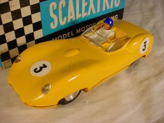 Vintage Scalextric Lister Jaguar C56 Full Body Loop Braid Yellow 1960s Vg,  B