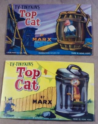 Marx 1961 Tv Tinykins Top Cat And Benny On Post Card Vintage Rare