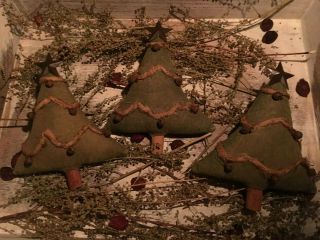 Primitive Handmade Christmas Tree Ornies Bowl Fillers Christmas Ornaments