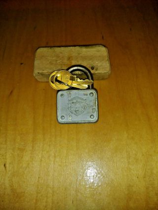 Vintage Master Lock 77 Lion Padlock & 2 Keys 5480