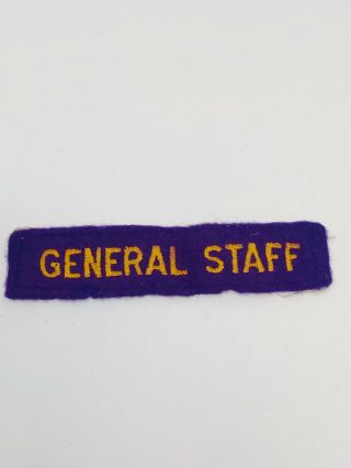 1937 National Jamboree General Staff Purple Patch Strip Bsa Boy Scout