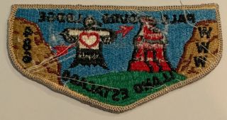 Order of the Arrow Palo Duro Lodge 486S6a Tan Lock Stitch Rare Flap 2