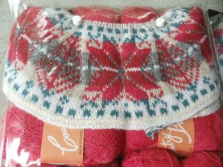 Vintage 2 Fair Isle Scotland Wool Sweater Kit Ready Knit Yoke Cardigan/pullover