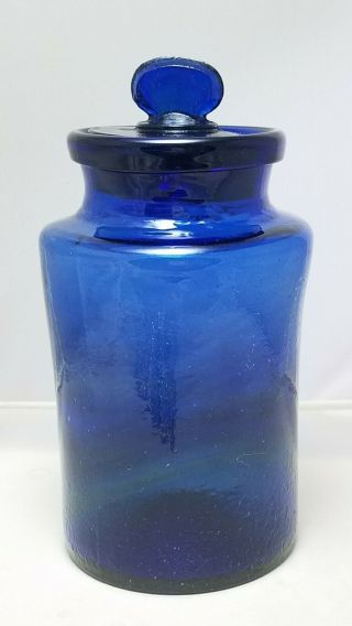 Large Antique Cobalt Glass Apothecary Jar/bottle Vase Blue