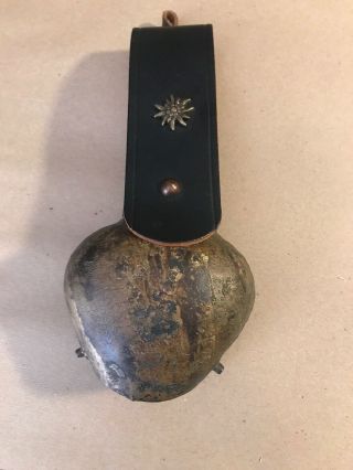 Vintage Cow Bell On Leather Strap