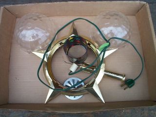 Vtg Bradford Christmas Celestial Star Motion Lamp Light Spinner Tree Topper 60s