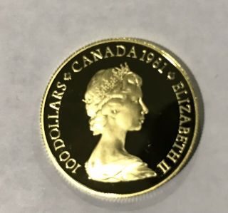 1981 Canada 1/2 Oz Proof Gold Coin.  Fine Gold.  Collectible National Anthem