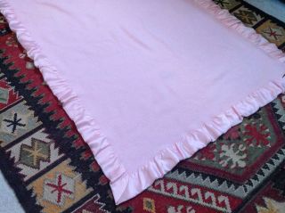 Vintage North Star Pink Blanket With Satin Trim 3