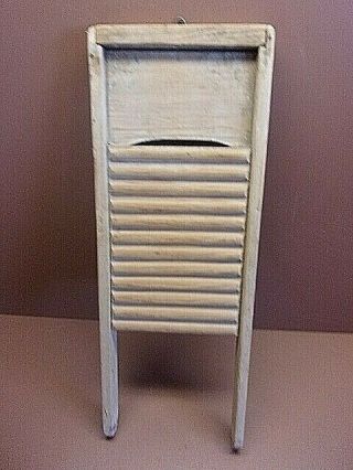 Vintage Small Wooden Washboard 18 " X 6 1/2 " Narrow For Dainties Antique Laundry