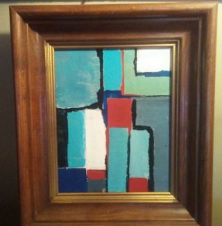 Mid Century Modern Style Abstract Painting Vintage Contemporary Modernist Signed