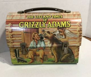 Vintage 1977 The Life And Times Of Grizzly Adams Metal Lunchbox.  No Thermos