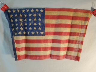 Antique 44 Star Us Parade Flag 1891 - 1896 Wyoming 8 " X 13 1/2 "