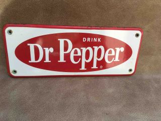 Old Drink Dr.  Pepper Porcelain Soda Machine Advertising Sign