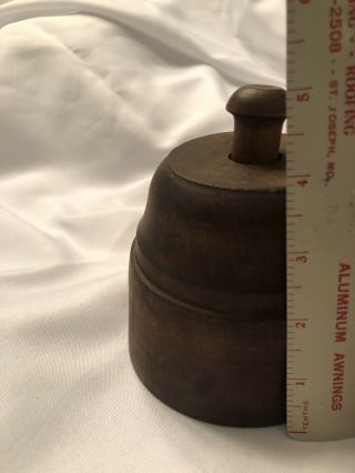 Wood Dome Butter Mold Large Antique With Flower Imprint 3