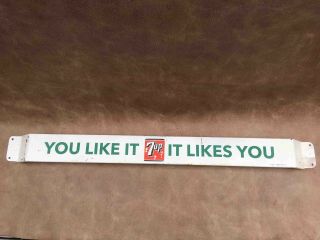 Old 7up Seven Up Soda You Like It Like You Painted Advertising Door Push Bar