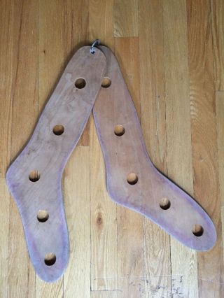 Vtg Wooden Stocking Sock Stretchers Forms Pair Farmhouse Christmas Decor Wood