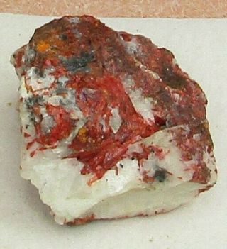 Mineral Specimen Of Realgar On Calcite From Humboldt Co. ,  Nevada