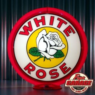 White Rose Gasoline - 13 - 1/2 " Gas Pump Globe - Made By Pogo 