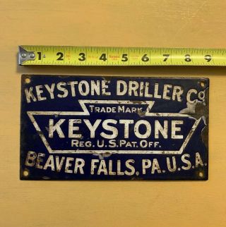 Antique Porcelain “keystone Driller Co.  Beaver Falls,  Pa.  Usa Trademark Keys