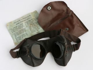 Wwii Vintage 1942 German Wehrmacht Carl Zeiss Goggles Glasses