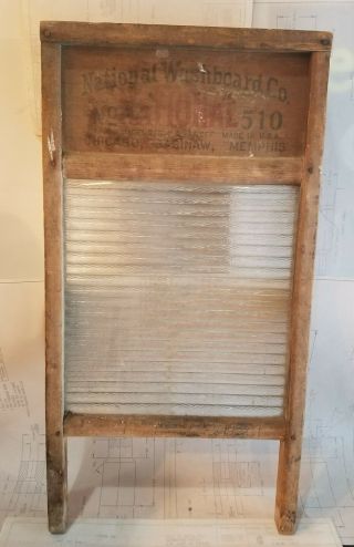 Reclaimed Antique Primitive Atlantic 510 National Washboard Textured Glass
