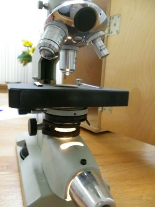 Vintage Lomo Biolam Microscope with SL - 5 M/Scope Illuminator A/F Please Read 2