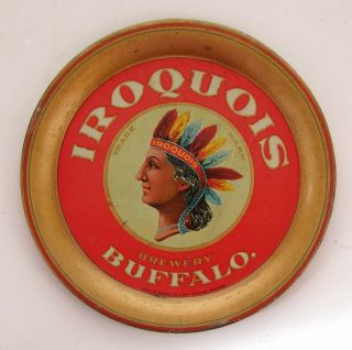 C1910 Iroquois Brewing Co Tin Lithograph Tip Tray Tin Litho Beer Tray Indian