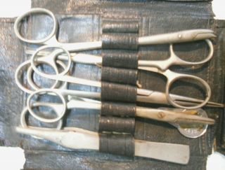 Set Of Surgical Forceps In A Leather By Archibald Young & Son Ltd Of Edinburgh