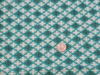 Vintage Full Feedsack: Green And White Squares With Black