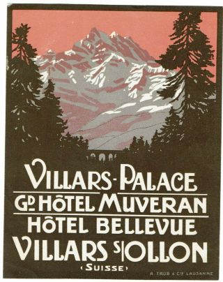 Hotel Villars - Palace Luggage Deco Label (villars S/ollon)