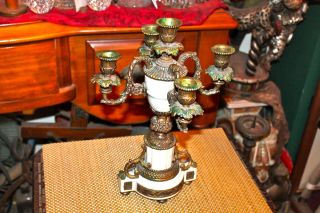 Vintage Victorian Style 4 Arm Candelabra Candle Holder 1 Holds 5 Candles