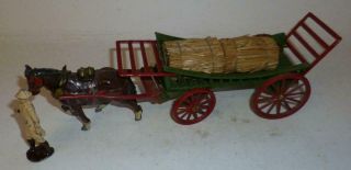Charbens Vintage Lead Farm Horse Drawn Hay Cart Set - 1930/40 
