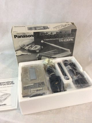 Vtg New/box Panasonic Tr - 1030pa Micro Tv Compact Television Portable Black/white