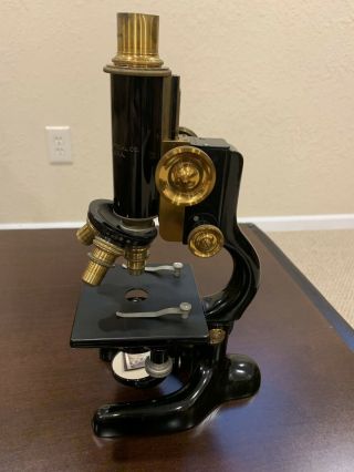 Antique Bausch & Lomb Microscope Pat.  Pend 1915 Brass - Fine 2