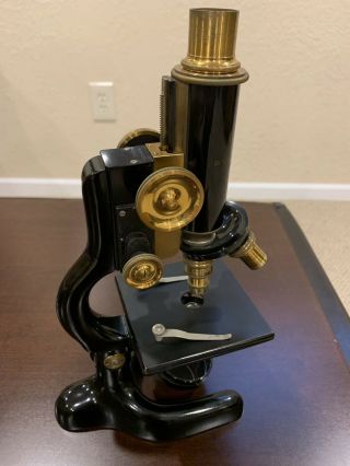 Antique Bausch & Lomb Microscope Pat.  Pend 1915 Brass - Fine 3