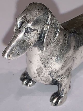 Vintage S.  Kirk And Son Sterling Silver Dog Figurine - Dachshund - 3 1/4” Long