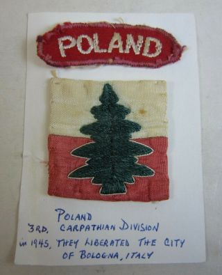 Ww2 Poland Polish 2nd Corps / 3rd Carpathian Rifle Division Cloth Patch Badge