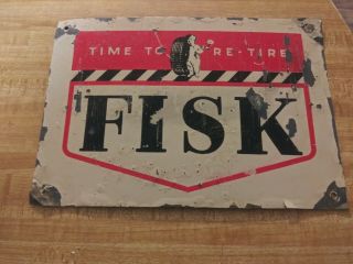 Vintage Fisk Tire Metal Sign